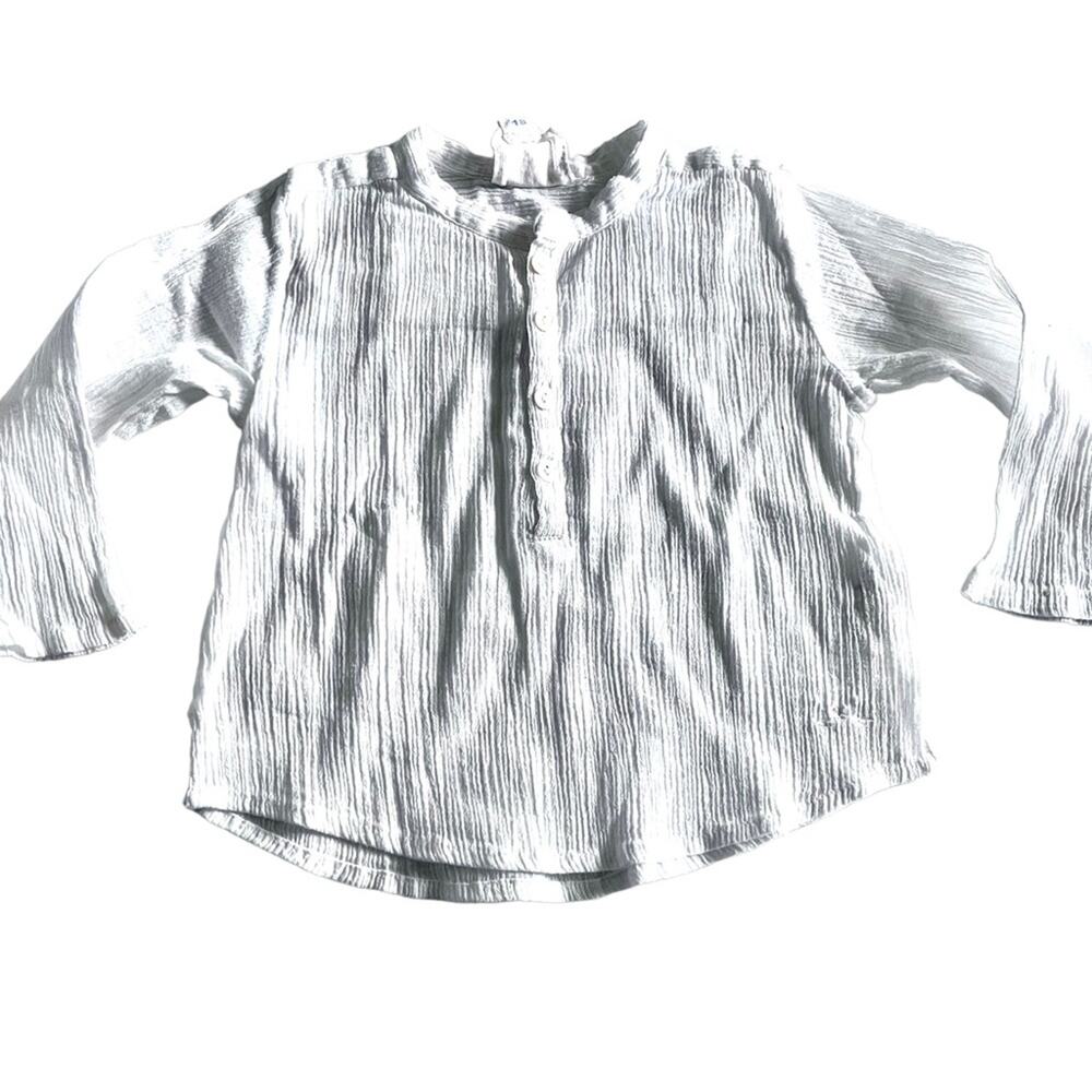 Louis & Louise boys white muslin Henley shirt 18 months